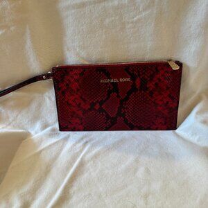 Michael Kors Jet Set Python Clutch | Red